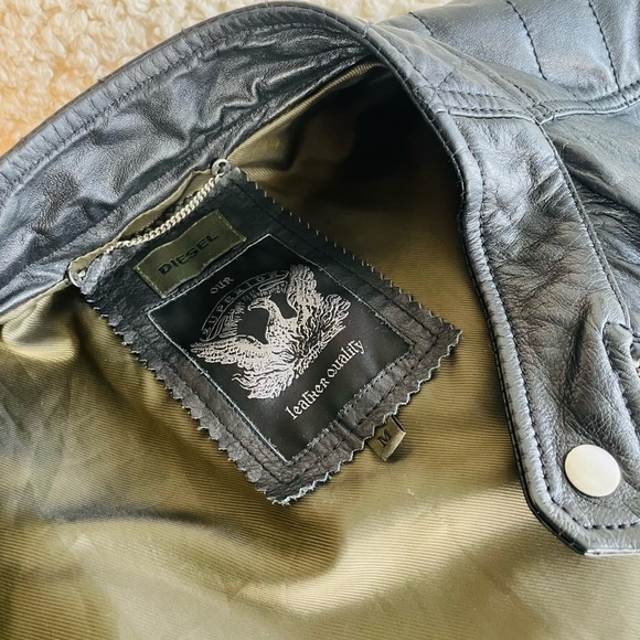 DIESEL Men leather jacket size M - Picture 2 of 4